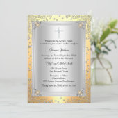 Geel Sparkle Jewel Baptism/Christening Invite Kaart (Staand voorkant)
