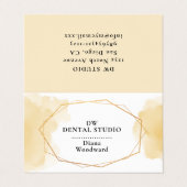 Geel spatgevouwen Visitekaartje (Buitenkant ongevouwen)