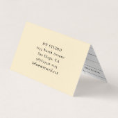 Geel spatgevouwen Visitekaartje (Achterkant)