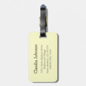 Geel speelgoed, kinder van eenden, bagagelabel gen (Achterkant verticaal)