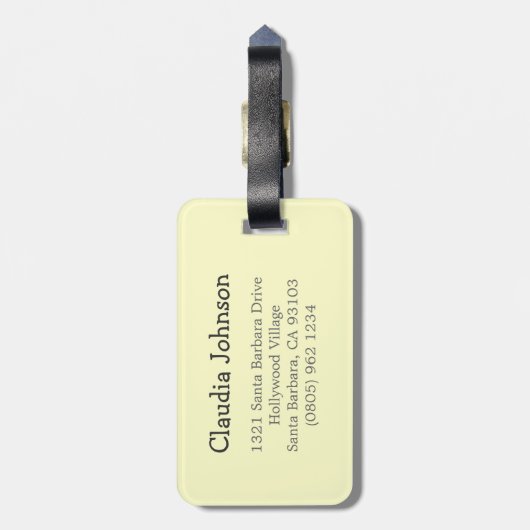 Geel speelgoed, kinder van eenden, bagagelabel gen (Achterkant verticaal)