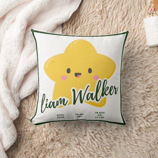 Geel Speelse ster  Kussen