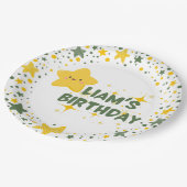 Geel speelse ster thema kind party borden papieren bordje (Gekanteld)