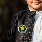 Geel Speelse Sterren Verjaardag Button