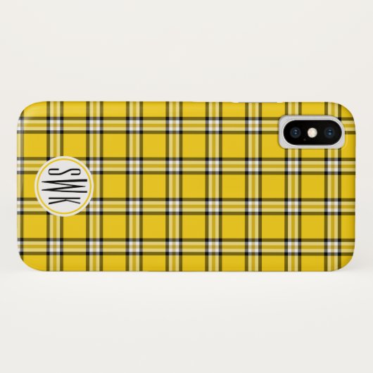 Geel speldenmonogram Case-Mate iPhone case (Achterkant (horizontaal))