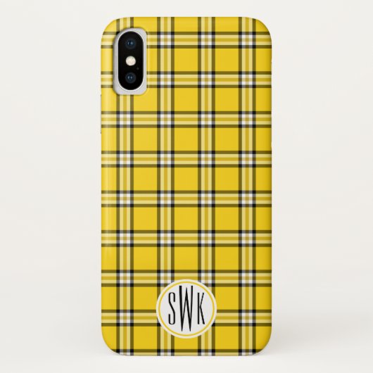 Geel speldenmonogram Case-Mate iPhone case (Achterkant)