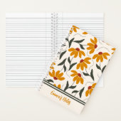 Geel spiraalvormig notitieboek met bloemen | Journ (Binnen)