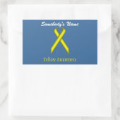 Geel standaardlint rechthoekige sticker (Tas)