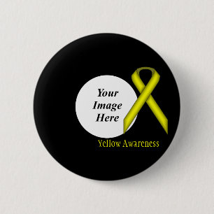 Geel standaardlintje door Kenneth Yoncich Ronde Button 5,7 Cm