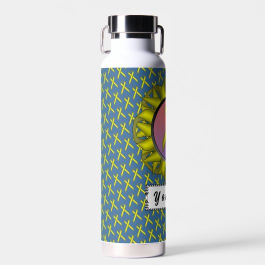 Geel standaardlintje door Kenneth Yoncich Waterfles (Voorkant)