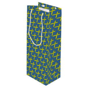 Geel standaardlintje door Kenneth Yoncich Wijn Cadeautas