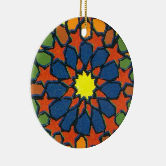 Geel Star-Ornament Keramisch Ornament (Rechts)