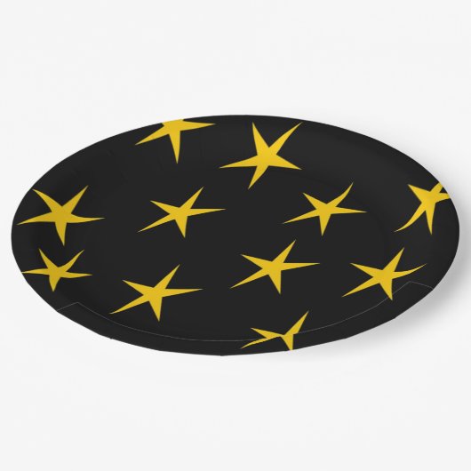 GEEL STARS PAPIEREN BORDJE (Gekanteld)