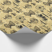 Geel steampunk Patroonpapier Cadeaupapier (Hoek)