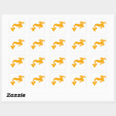 Geel Steenbok Zeegeit Zodiac Silhouet Vierkante Sticker (Vel)