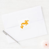 Geel Steenbok Zeegeit Zodiac Silhouet Vierkante Sticker (Envelop)