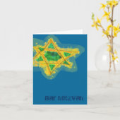 Geel Ster Bar Mitzvah Kaart (Gele Bloem)