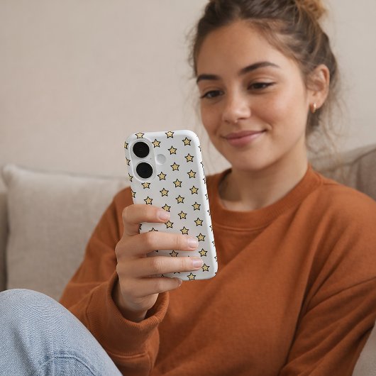 Geel Ster Patroon Minimalistische Sterren Case-Mate iPhone Case