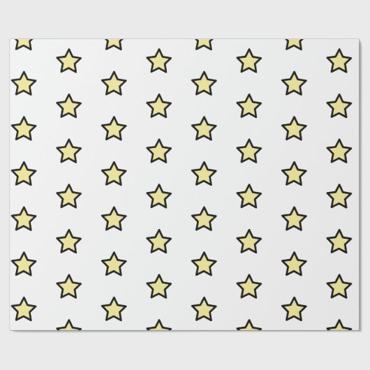 Geel Sterpatroon Minimalistisch Modern Cadeaupapier (Vlak)