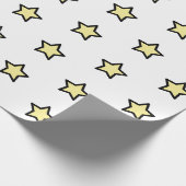 Geel Sterpatroon Minimalistisch Modern Cadeaupapier (Hoek)