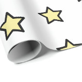 Geel Sterpatroon Minimalistisch Modern Cadeaupapier (Rol Hoek)