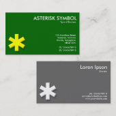 Geel sterretje symbool - Grasgroen (006600) Visitekaartje (Voorkant / Achterkant)