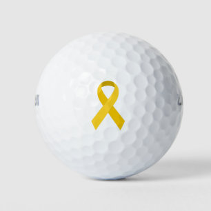 Geel steunlint voor bewustmaking golfballen