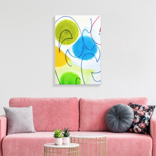 Geel Stijlvol Trendy Modern Abstract Canvas Print (Insitu (Woonkamer))