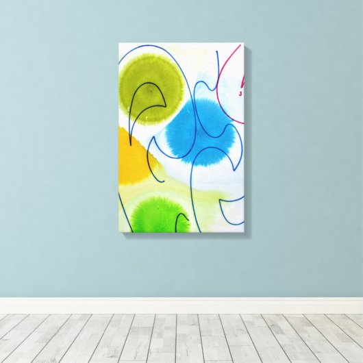 Geel Stijlvol Trendy Modern Abstract Canvas Print (Insitu (Houten vloer))