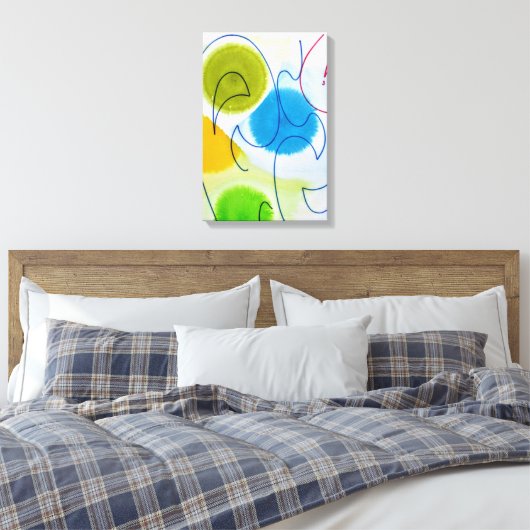 Geel Stijlvol Trendy Modern Abstract Canvas Print (Insitu (Slaapkamer))
