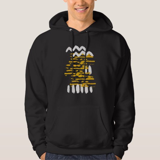 Geel Stip Abstract schildersymbool Hoodie (Voorkant)