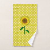 Geel Stippen en Zonnebloemen Bad Handdoek Set (Handdoek)