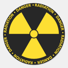 Geel stralingssymbool Sticker