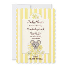 Geel Stripe Koala Genderneutraal Baby shower