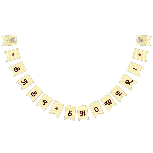 Geel Stripe Koala Genderneutraal Baby shower Vlaggetjes (Alle)