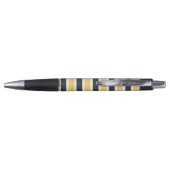 Geel striped patroonpatroon gepersonaliseerd pen (Achterkant)