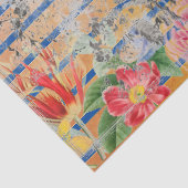 GEEL STRIPEN EN JAPANS BIRD WEEFSELPAPIER TISSUEPAPIER (Detail)