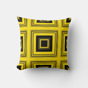 Geel Stripes Retro Art Design Abstract Kussen