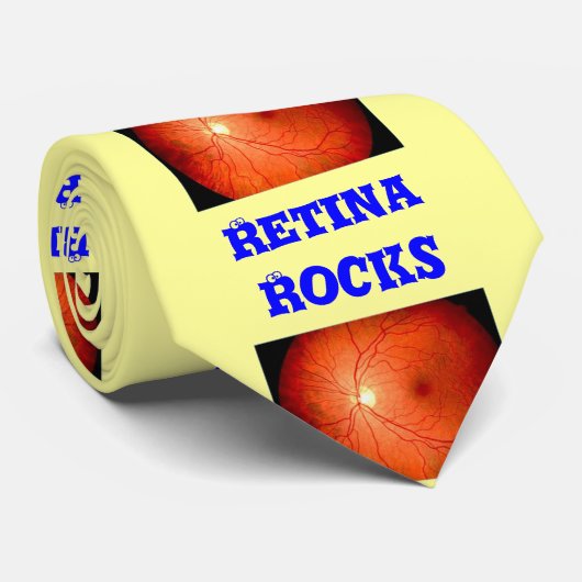 Geel stropdas met afbeeldingen van een netvlies (Opgerold)