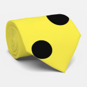 Geel Stropdas met zwarte Stippen - Man met Pet kos (Opgerold)