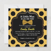 Geel Stropdas Polka Dots Little Man Baby shower Kaart (Voorkant)