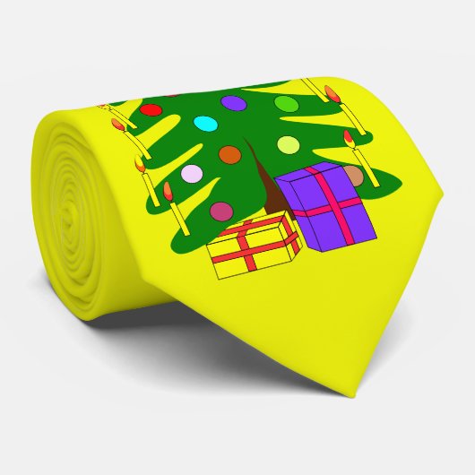 Geel Stropdas W/Pijnboom (Opgerold)