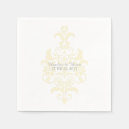 Geel subtiel Damask Paper Napkins Servet