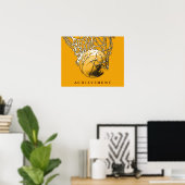Geel Succes Achievement Sport Basketbal Poster (Thuiskantoor)