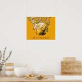 Geel Succes Achievement Sport Basketbal Poster (Keuken)