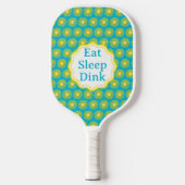 Geel Sun Caribbean Blue gepersonaliseerd Pickleball Paddle (Voorkant)