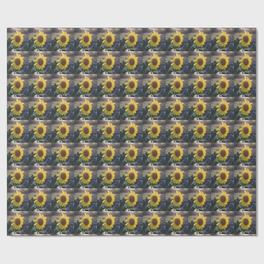 Geel SUNFLOWER bij de Sunset ECHO PRINT Cadeaupapier (Vlak)