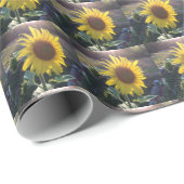 Geel SUNFLOWER bij de Sunset ECHO PRINT Cadeaupapier (Rol Hoek)