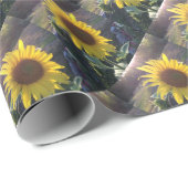 Geel SUNFLOWER bij de Sunset ECHO PRINT Cadeaupapier (Rol Hoek)