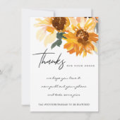 GEEL SUNFLOWER FLORAL CORPORATE BUSINTE LOGO BEDANKKAART (Voorkant)